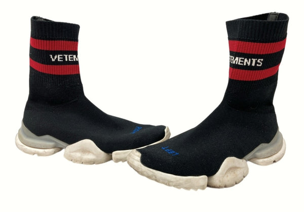 リーボック Reebok 18ss × VETEMENTS ヴェトモン CREW SOCK RUNNER クルー ソック ランナー 黒 CN3307 メンズ靴 スニーカー ブラック 26.5cm 104-shoes604