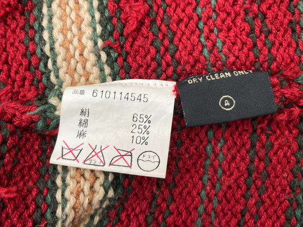 ダブルアールエル RRL 90s 90年代 三ツ星タグ HAND KNIT ハンドニット ガウン  コート チェック マルチカラー XLサイズ 104MT-2129