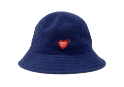 ヒューマンメイド HUMAN MADE PILE BUCKET HAT パイル バケット ハット バケハ ハート 刺繍 キャップ 帽子 紺 帽子 メンズ帽子 ハット ロゴ ネイビー 104H-32