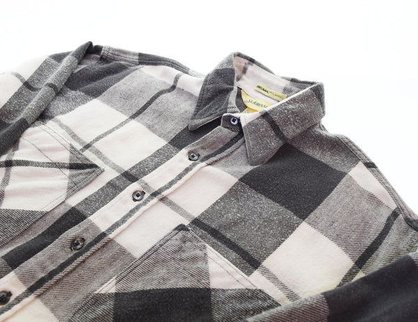 ビックマック BIG MAC × セントジョンズベイ St John's Bay Flannel フランネル ネル シャツ 80's 80年代 80s ホワイト × ブラック 長袖シャツ ホワイト Lサイズ 103MT-2941