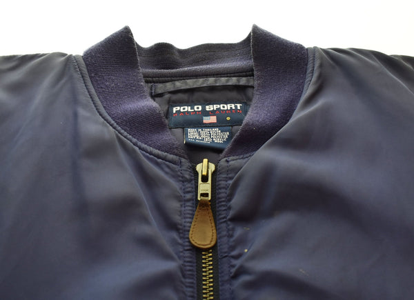 ラルフローレン RalphLauren 90s POLO SPORT MA-1 フライトジャケット ポロスポーツ ボンバージャケット  ジャケット パープル LLサイズ 103MT-2214