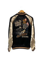 バンソン VANSON  トムとジェリー コラボ 刺繍 レーヨンサテン リバーシブル刺繍 スカジャン ブラック×ベージュ シルバー×ブラック TJV-2241 ジャケット ブラック Lサイズ 101MT-5382