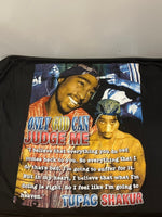 ラップTシャツ RAP-T Vintage Hip Hop Tupac 2PAC SHAKUR ONLY GOD CAN JUGE ME ヴィンテージ rap tee - Tシャツ ブラック フリーサイズ 101MT-2737