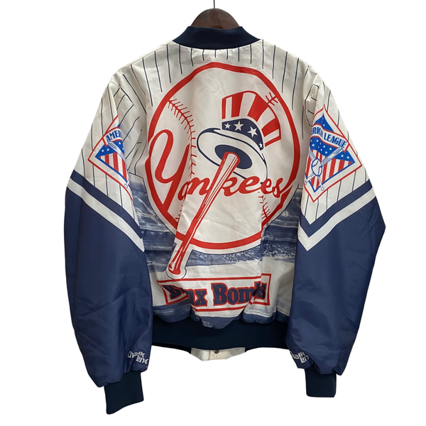 【曜日割引対象外】 ヴィンテージ vintage 80's チョークライン CHALK LINE MLB USA製 ナイロン ジャケット ホワイト Lサイズ 201MT-4208 VB