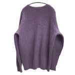 ワコマリア WACKO MARIA モヘヤ ウール混 カーデ ロゴ カーディガン ワンポイント カーディガン パープル Lサイズ 201MT-3708