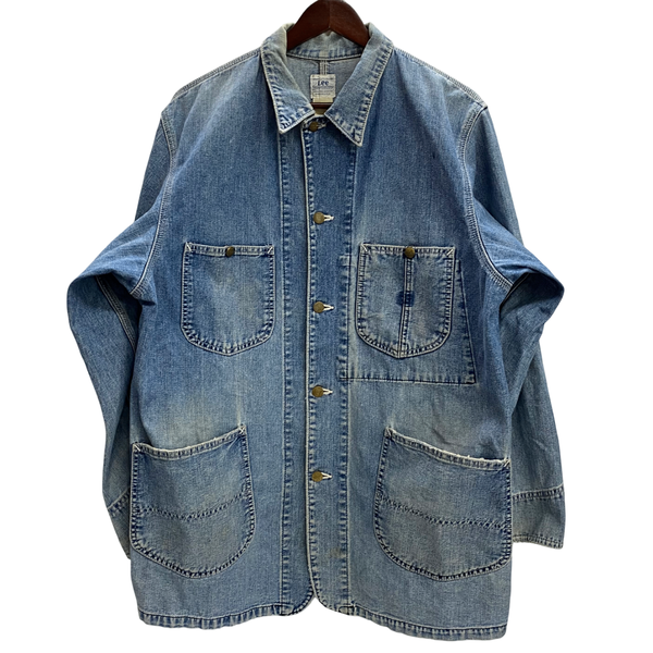 【曜日割引対象外】 リー Lee 90's 91-J 復刻 カバーオール デニム 412 ジャケット ブルー Lサイズ 201MT-4719 VB