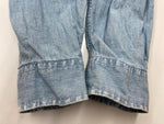 ダブルアールエル RRL 90s 三ツ星タグ SHIRT ステンカラー 猫目ボタン 胸ポケット ヴィンテージ VINTAGE ラルフローレン RALPH LAUREN コットン モーリシャス製 ライトブルー 青 無地 ブルー Mサイズ 104MT-2024