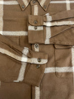 ラディアル RADIALL CAMINO B.D. COLLARED SHIRT L/S フランネルシャツ ボタンダウンシャツ 茶×白 チェック柄 RAD-21AW-SH002 長袖シャツ ブラウン Lサイズ 101MT-5146