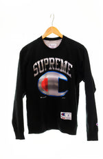 シュプリーム SUPREME Champion チャンピオン 19SS Chrome Crewneck スウェット 黒 スウェット ロゴ ブラック Sサイズ 103MT-538