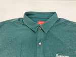 シュプリーム SUPREME Lurex S/S Shirt Green  ルレックス S/Sシャツ ロゴ刺繍 ラメ 半袖シャツ グリーン Lサイズ 101MT-2713