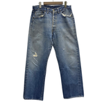 【曜日割引対象外】 リーバイス Levi's 60's 501XX 紙パッチ オフセット Vステッチ 隠しリベット足長R W32 デニム ブルー 201MB-1105 VB