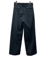 ビューティフルピープル beautiful people LOGO GABARDIN WIDE STRAIGHT PANTS ロゴ ギャバジン ワイド ストレート パンツ ジップフライ 黒 無地 1425105003 スラックス ブラック サイズ 38 104MB-254