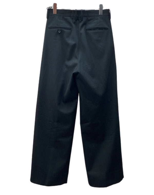 ビューティフルピープル beautiful people LOGO GABARDIN WIDE STRAIGHT PANTS ロゴ ギャバジン ワイド ストレート パンツ ジップフライ 黒 無地 1425105003 スラックス ブラック サイズ 38 104MB-254