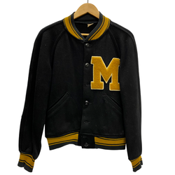 【曜日割引対象外】 チャンピオン Champion 50's ランタグ ヴィンテージ スタジャン エルボーパッチ ジャケット ブラック 40サイズ 201MT-4650 VB