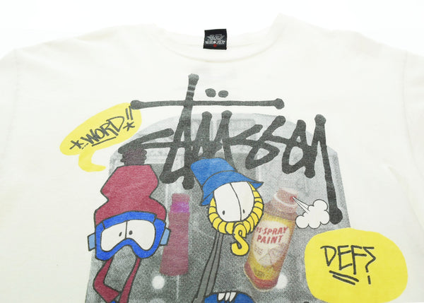 ステューシー  STUSSY 00s ロゴ プリント 半袖Tシャツ 白 Tシャツ ホワイト Lサイズ 103MT-895