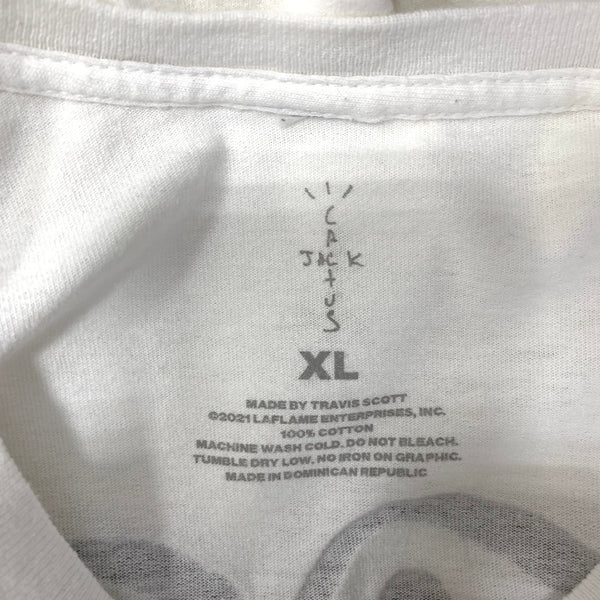 カクタスジャック Cactus Jack フラグメント Fragment Travis Scott コラボ Tシャツ ホワイト XLサイズ 201MT-4472