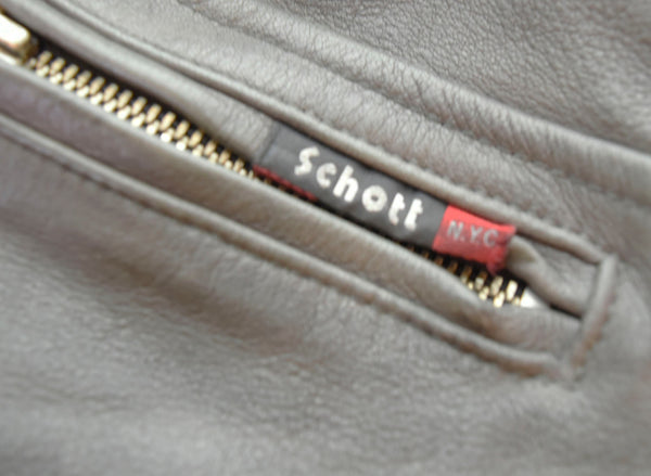 ショット SCHOTT ヴィンテージ加工 レザー クラシック レーサー シングル ライダース ジャケット ジャケット グレー LLサイズ 103MT-1750