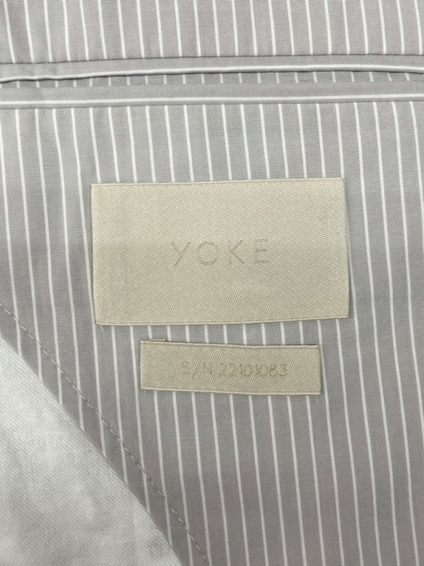 ヨーク YOKE 22SS STRIPE DOUBLE BRESTED SHIRT JACKET ストライプ ダブル ブレスト シャツ ジャケット テーラード 灰 YK22SS0331J サイズ 3 ジャケット ストライプ グレー 104MT-1128