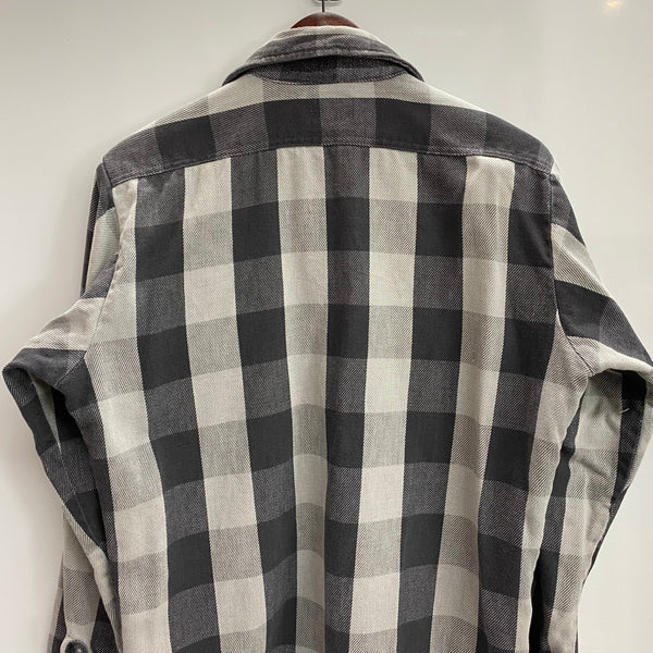 【曜日割引対象外】 ファイブブラザー FIVE BROTHER 80's ネルシャツ グレー USA製 長袖シャツ ブラック Mサイズ 201MT-4515 VB