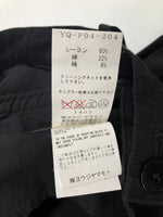 ワイズ Y's レーヨン ノータック スラックス 裾ZIP YQ-P04-204 スラックス ブラック 3 101MB-783