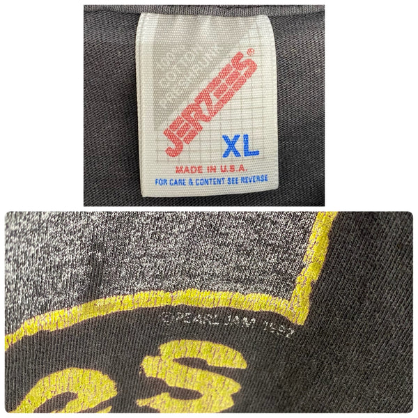 【曜日割引対象外】 ヴィンテージ vintage 90's パールジャム PEARL JAM CHOICES KIDS GUNS 1992 JERZEES USA製 Tシャツ ブラック XLサイズ 201MT-3931 VB