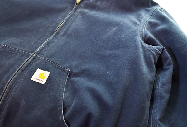 カーハート Carhartt アクティブジャケット ダック地 裏地キルティング 紺フェード ジャケット ネイビー Mサイズ 103MT-844