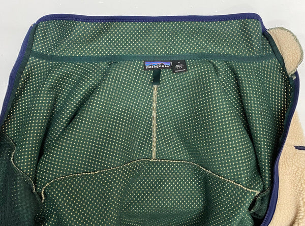 【曜日割引対象外】 パタゴニア PATAGONIA 90's USA製 レトロ カーディガン フリース ジャケット ベージュ Mサイズ 201MT-4635 VB