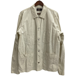 【曜日割引対象外】 ダブルアールエル RRL WHITE HBT PAINT COVERALL ヘリンボーン ジャケット ホワイト Lサイズ 201MT-4321 VB