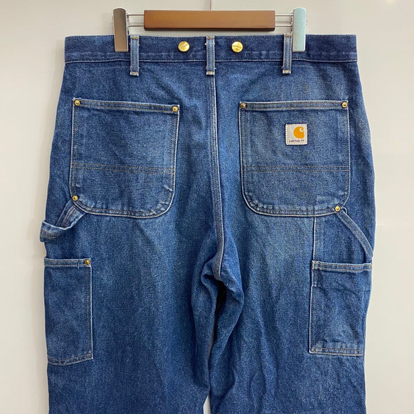 【曜日割引対象外】 カーハート Carhartt ダブルニー ペインターパンツ サスペンダーボタン付き デニム ブルー 34×32サイズ 201MB-974 VB