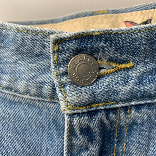 エクストララージ X-LARGE Tom And Jerry ダメージ加工 ワイド デニム パンツ 101241031022 デニム ブルー 201MB-937