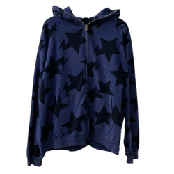 アベイシングエイプ A BATHING APE sta スター ジップアップ スウェット パーカー ブルー Lサイズ 201MT-4311