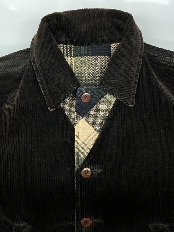 ダブルアールエル RRL 90s 90年代 3つ星タグ リバーシブル ウール コーデュロイ ブルゾン アウター  ジャケット チェック マルチカラー Sサイズ 104MT-2286