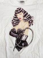 ヴィンテージ vintage 90s 1990 Art of Olivia BETTIE PAGE オリビア アートTシャツ ベティペイジ 白 US古着 XL Tシャツ ホワイト LLサイズ 101MT-4671