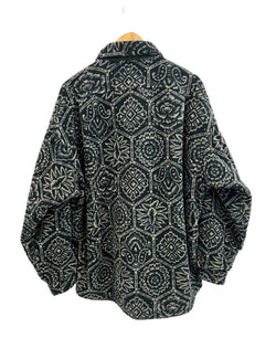 パタゴニア PATAGONIA 90s 90年代 総柄 シンチラ オーバーシャツ ヘキサゴン USA製 アメリカ製 25012 ジャケット グリーン Lサイズ 101MT-4718