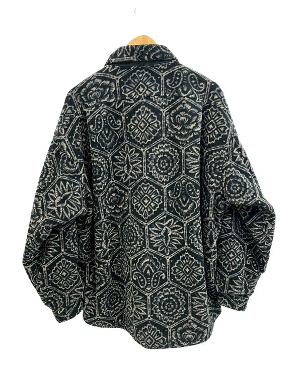 パタゴニア PATAGONIA 90s 90年代 総柄 シンチラ オーバーシャツ ヘキサゴン USA製 アメリカ製 25012 ジャケット グリーン Lサイズ 101MT-4718