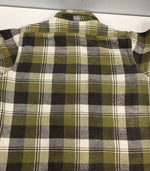 ヴィンテージ vintage 60'S 60年代 BRENT ブレント マチ付き ヘビーフランネルシャツ ヘビネル マチネル フラップポケット ブロックチェック  LONG TAILE 長袖シャツ グリーン Lサイズ 101MT-4029