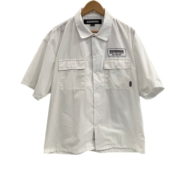 ネイバーフッド NEIGHBORHOOD 23SS CLASSIC WORK SHIRT SS 231TSNH-SHM02 クラシック ワーク シャツ ショートスリーブ 231TSNH-SHM02 半袖シャツ ホワイト Mサイズ 101MT-4727