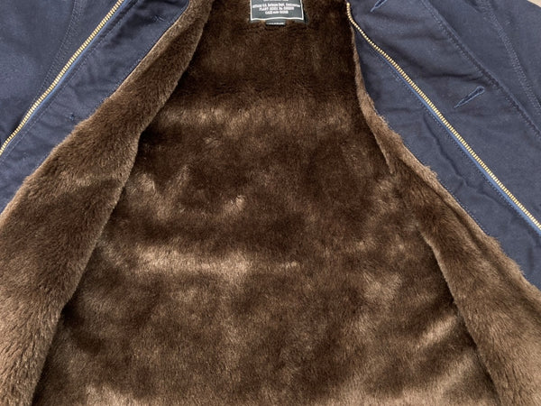 アルファインダストリーズ ALPHA INDUSTRIES N-1 DECK JACKET デッキ ジャケット ミリタリー ジップアップ 裏ボア 軍物 アウター 紺 20521-467 ジャケット ロゴ ネイビー XLサイズ 104MT-1809