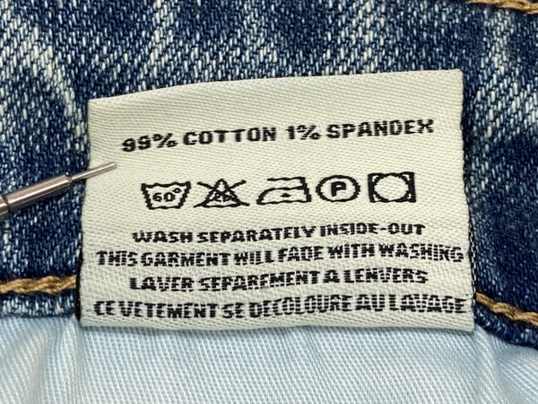 シーズアンドデジスト CEASE±DESIST RIBBED STACED DENIM リブ スタック デニム 青 ワンポイント デニム ブルー 34 104MB-331