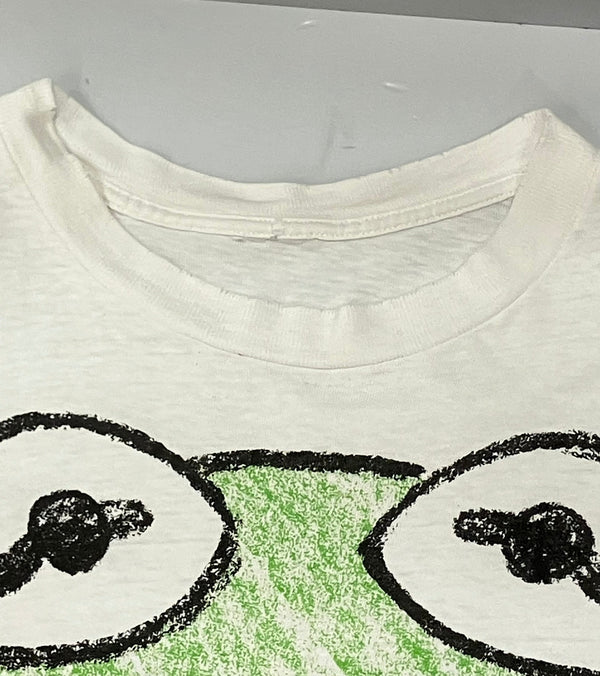 ヴィンテージ Vintage 90's 90s カーミット KERMIT THE FROG CARTOON ©︎Jim Henson Production シングルステッチ - Tシャツ プリント ホワイト フリーサイズ 101MT-2554