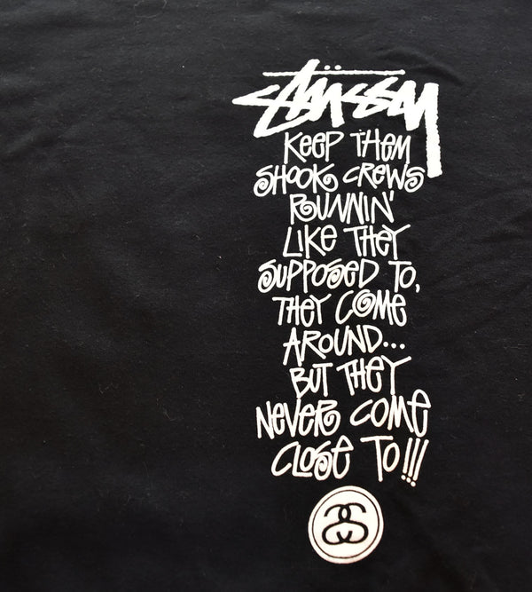 ステューシー STUSSY William Shakespeare ウィリアム・シェイクスピア MADE in MEXICO メキシコ製 SSリンクロゴ ストックロゴ ロンT ブラック Lサイズ 103MT-2987