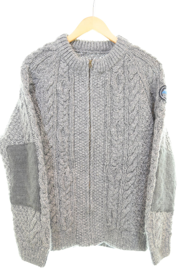 ヒマラヤンクライマーズハンドニット HIMALAYAN CLIMBER'S HANDKNIT 手編みショールZIPカーディガン HCK-F5  セーター グレー Lサイズ 103MT-3279