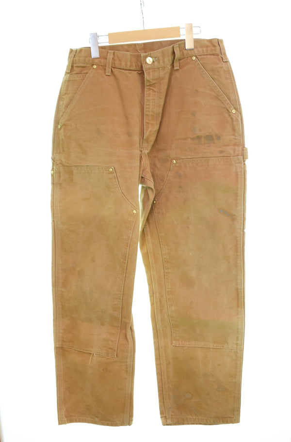 カーハート Carhartt DOUBLE FRONT WORK DUNGAREE ダブルニー ダック ペインターパンツ 34×30 茶 ボトムスその他 ブラウン 34 103MB-427
