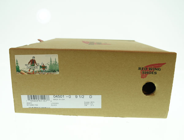 レッドウィング RED WING 8-inch Logger Non-Steel Toe 8インチ ロガー ノン・スティールトゥ  MADE in USA   4501 メンズ靴 ブーツ ワーク ブラック 9 1/2 D 27.5cm 103S-1354