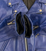 ショット SCHOTT Perfeecto 618 バイカータグ ダブルライダースジャケット 青 38 ジャケット ブルー 101MT-5441