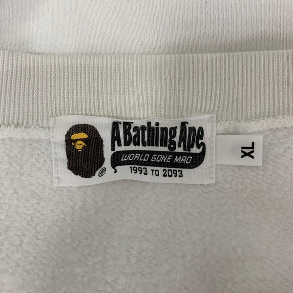 アベイシングエイプ A BATHING APE スウェット ホワイト XLサイズ 201MT-4819