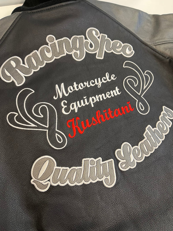 クシタニ KUSHITANI RACING SPEC レーシングスペック 本革 レザージャケット 刺繍 ワッペン ロゴ バイク バイカー KU-298 ジャケット ブラック Lサイズ 101MT-5387