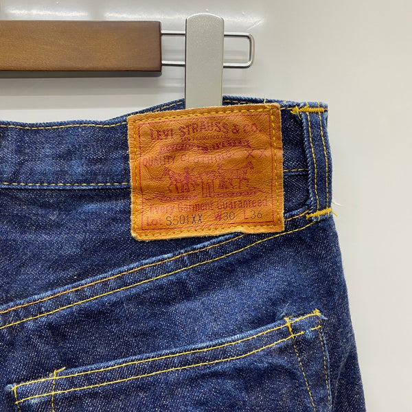 【曜日割引対象外】 リーバイス Levi's 90's S501XX 大戦モデル 復刻デニム 555 バレンシア USA製 濃紺   デニム ブルー W30 L36サイズ 201MB-854 VB