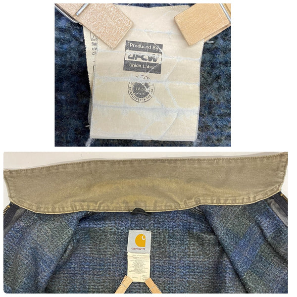 【曜日割引対象外】 カーハート Carhartt 00's デトロイトジャケット 裏地チェック USA製 ジャケット ブラック XLサイズ 201MT-4755 VB