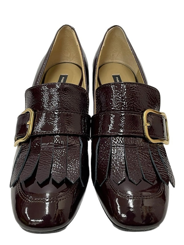 ファビオルスコーニ FABIO RUSCONI GIADA300 ソフトエナメル チャンキーヒール レディース靴 パンプス ワインレッド 37 23.5cm 601sh-5